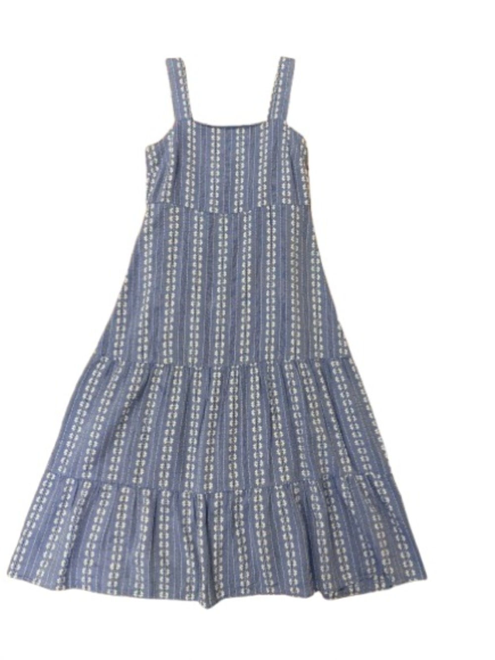 Madewell Blue Floral Tiered Midi Dress Women’s 2 Square Neck Cottagecore Pockets - Picture 2 of 9